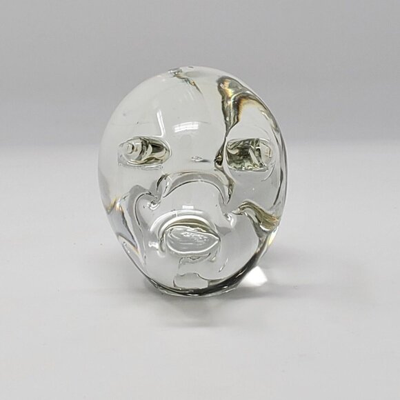 Hand Made Clear Glass Pig Paperweight UOGC Taiwan 2.5" - Picture 7 of 8